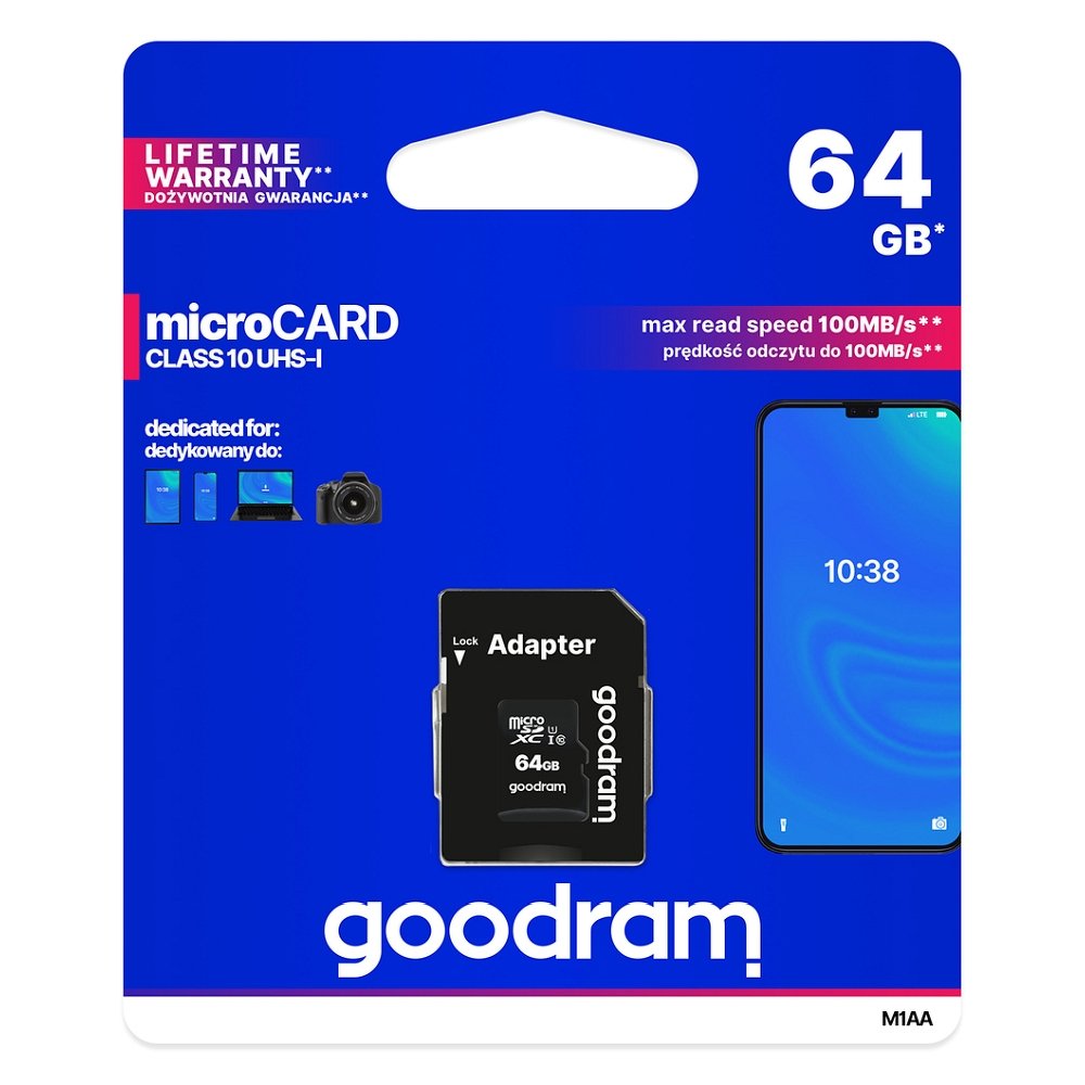 Karta pamięci MicroSD 64GB Goodram class 10 Microsoft Lumia 640