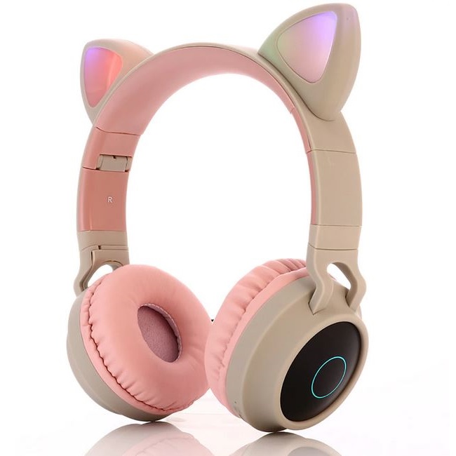 Słuchawki nauszne Bluetooth Catear beżowo-różowe    
